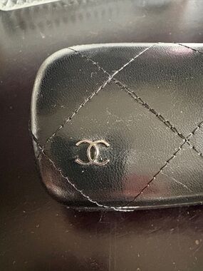 CHANEL Black Quilted Sunglasses Case